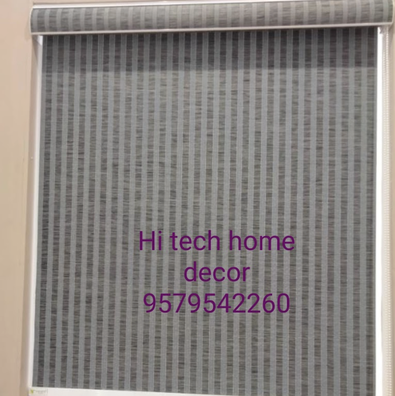 Grey Striped Roller Blinds