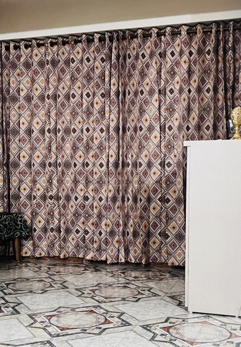Geometric Patterned Eyelet Curtains