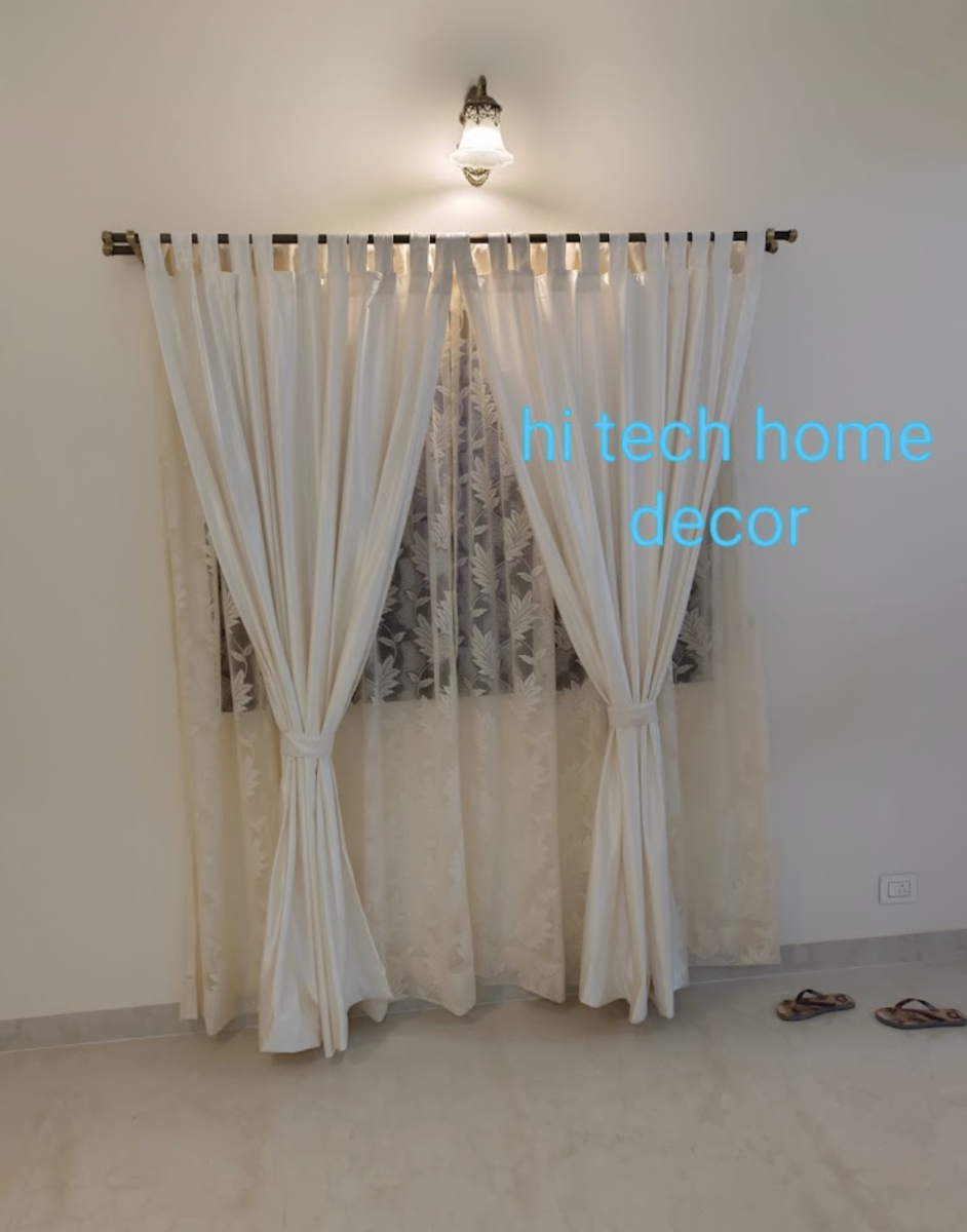 Cream Curtains Tied Back with Sheers