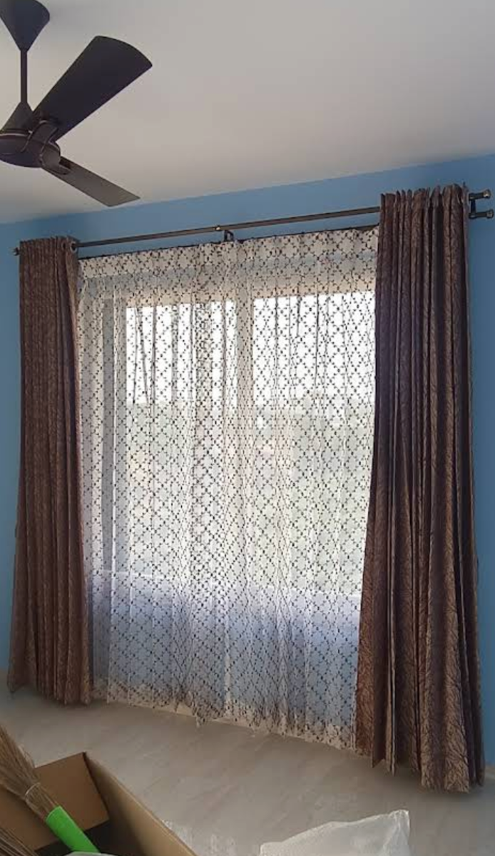 Sheer Patterned Pinch Pleat Curtains