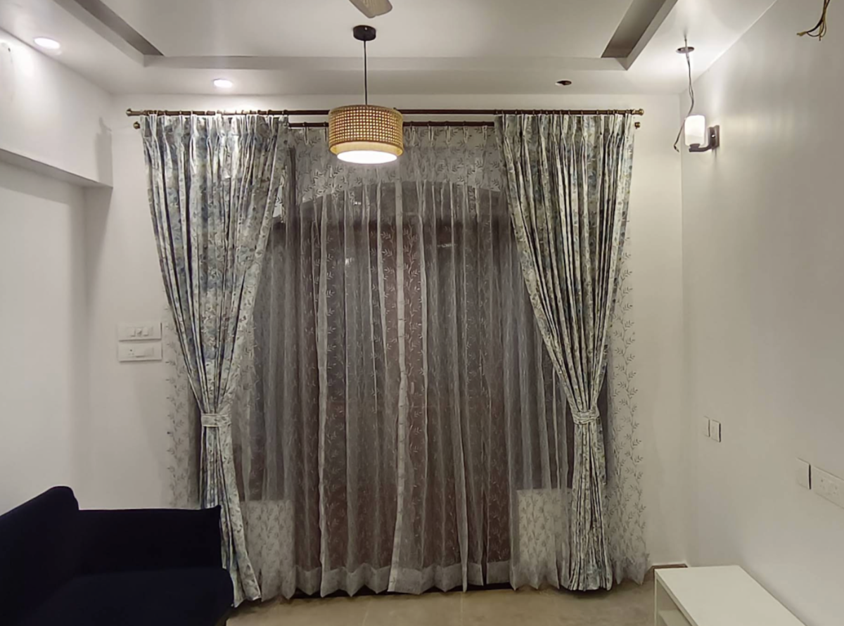 Floral Drapes with Sheer Curtains