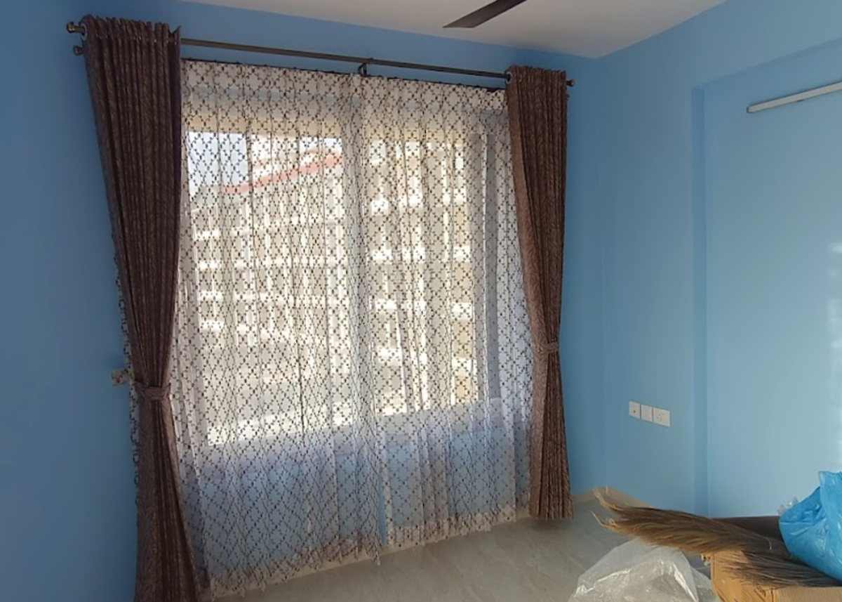 Sheer Patterned Pinch Pleat Curtains