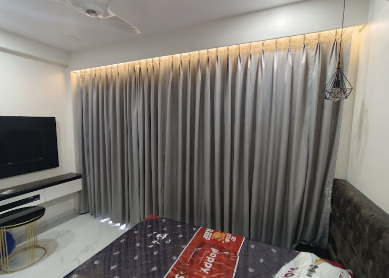 Solid Grey Blackout Pinch Pleat Curtains