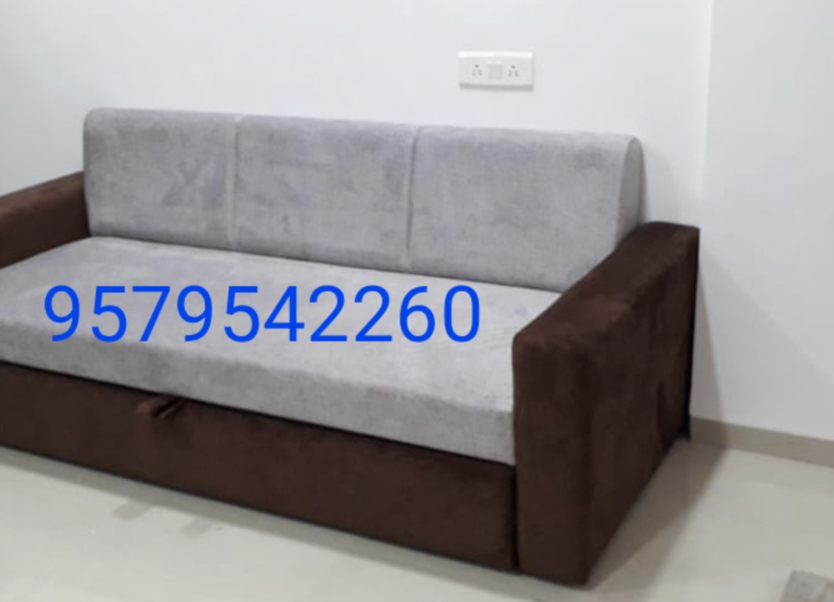 Grey and Brown Sofa Bed