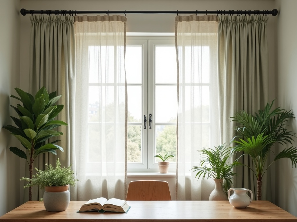 Linen Curtains in Executive Office